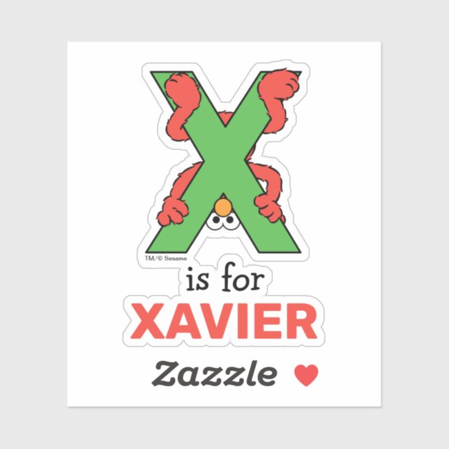 Elmo Alphabet | X Green Sticker (Sheet)