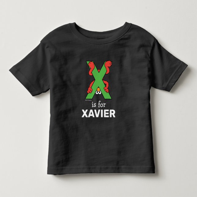 Elmo Alphabet | X Green Toddler T-shirt (Front)