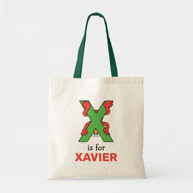 Elmo Alphabet | X Green Tote Bag (Front)