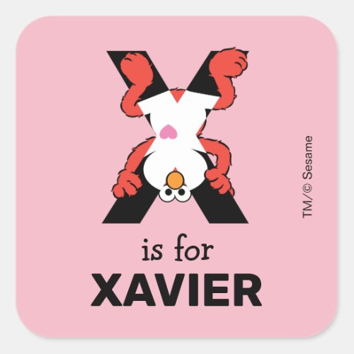 Elmo Alphabet  X Xray Square Sticker