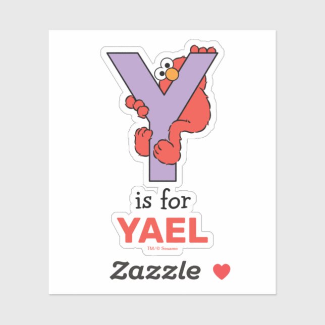 Elmo Alphabet | Y Purple Sticker (Sheet)