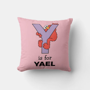 Elmo Alphabet Y Purple Throw Pillow