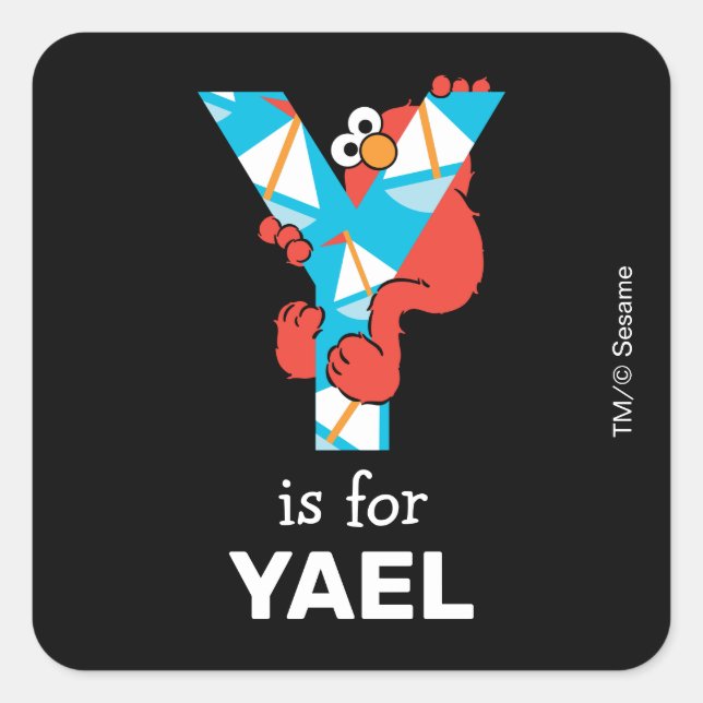 Elmo Alphabet | Y Yacht Square Sticker (Front)