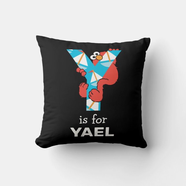 Elmo Alphabet | Y Yacht Throw Pillow (Front)