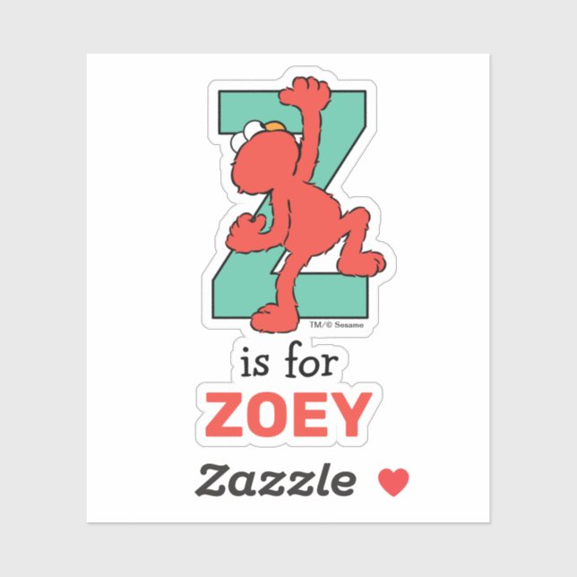 Elmo Alphabet | Z Teal Sticker (Sheet)