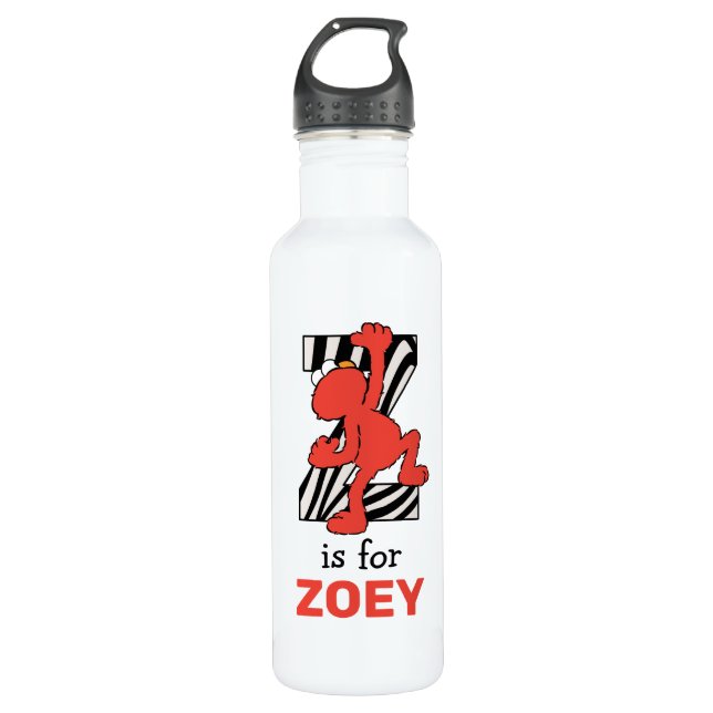 Elmo Alphabet | Z Zebra Stainless Steel Water Bottle (Front)