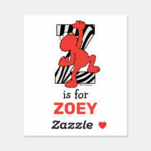Elmo Alphabet  Z Zebra Sticker