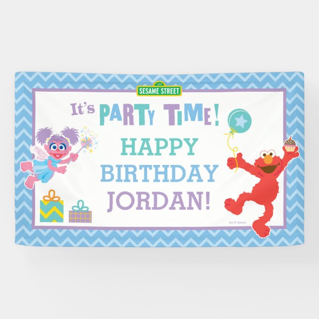 Elmo and Abby Birthday Banner (Horizontal)