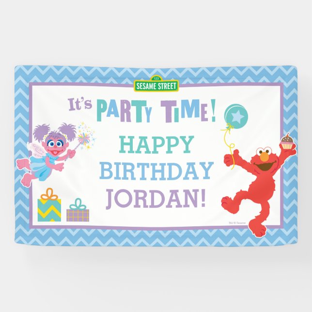 Elmo and Abby Birthday Banner (Horizontal)