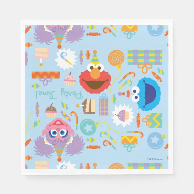 Elmo and Abby Birthday Napkins (Front)