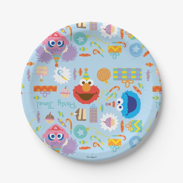 Elmo and Abby Birthday Paper Plates (Front)