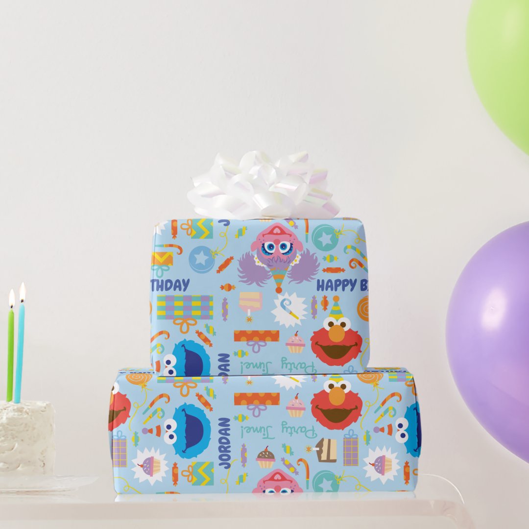 Elmo and Abby Birthday Wrapping Paper Zazzle