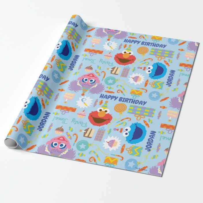 Elmo and Abby Birthday Wrapping Paper