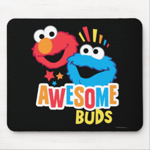 Elmo and Cookie Awesome Buds Mouse Pad