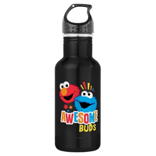 Elmo and Cookie Awesome Buds Stainless Steel Water Bottle