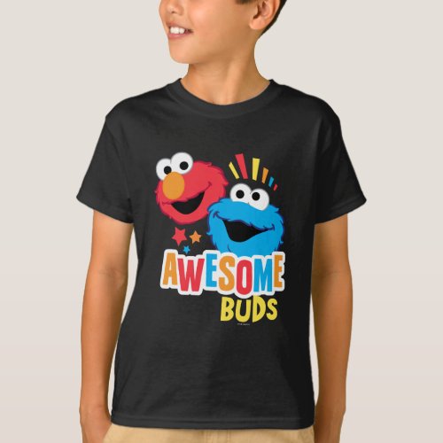 Elmo and Cookie Awesome Buds T_Shirt
