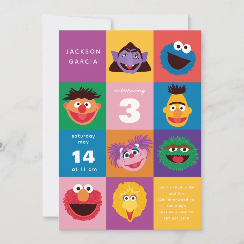 Elmo and Friends Invitation (Front)