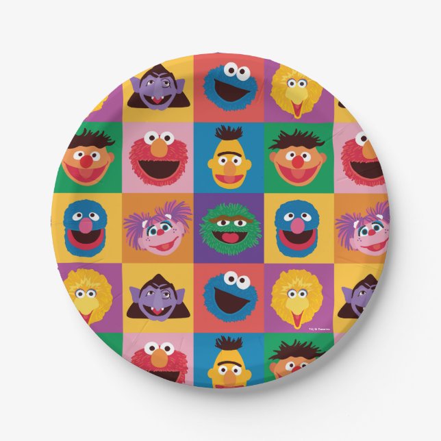 Elmo and Friends Wrapping Paper Plates (Front)