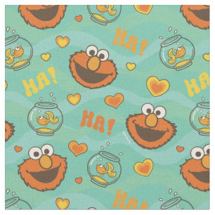 Elmo and Goldfish Pattern Fabric
