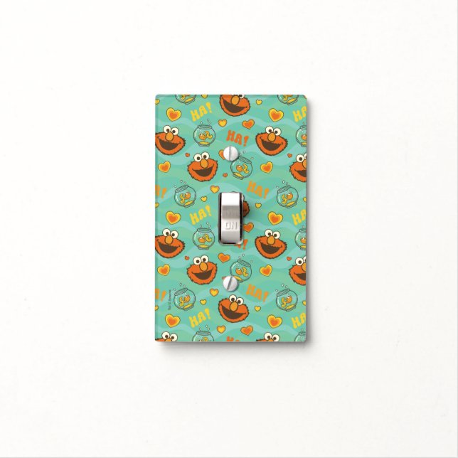 Elmo and Goldfish Pattern Light Switch Cover (In Situ)