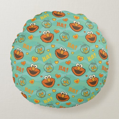 Elmo and Goldfish Pattern Round Pillow