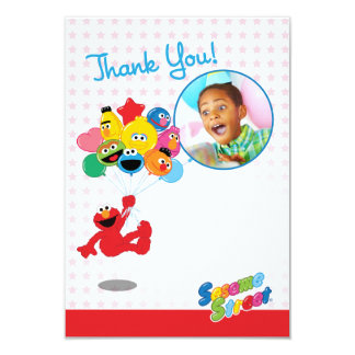 Elmo and Pals Balloons Customizable Thank You Card