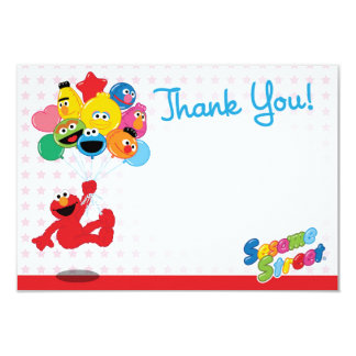 Elmo and Pals Birthday Balloons Thank You Card