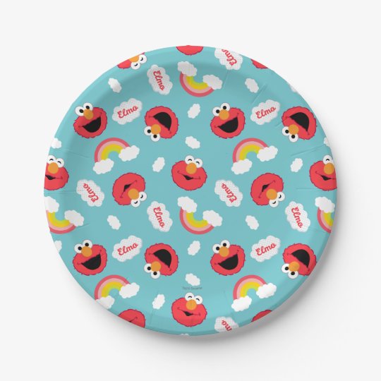 Elmo and Rainbows Pattern Paper Plate | Zazzle.com