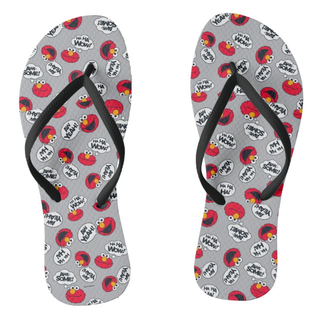 Elmo | Aw Yeah, Awesome Pattern Flip Flops (Footbed)