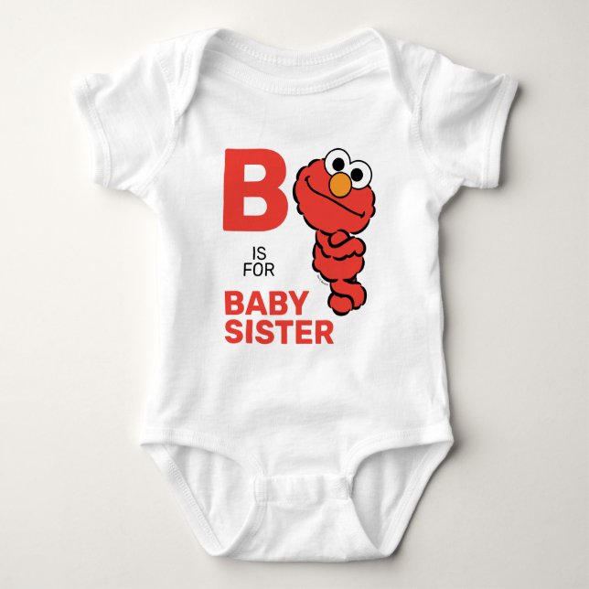 Elmo | B is for Baby Sister Baby Bodysuit (Front)
