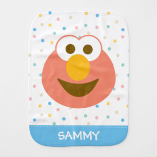 Elmo Baby Big Face   Add Your Name Burp Cloth