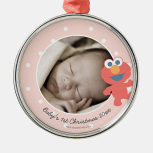 Elmo   Baby's First Christmas - Add Your Name Metal Ornament