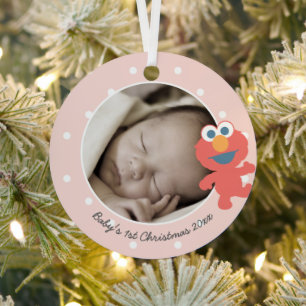 Elmo   Baby's First Christmas - Add Your Name Metal Ornament