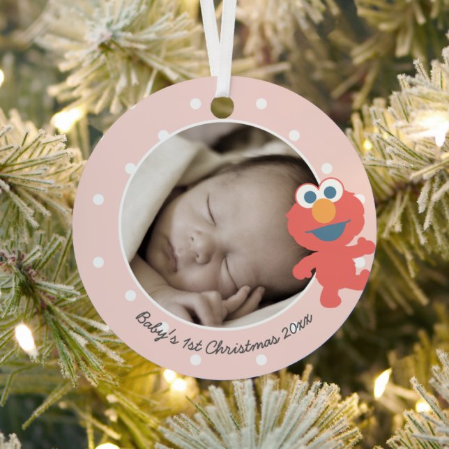 Elmo | Baby's First Christmas - Add Your Name Metal Ornament (Insitu)