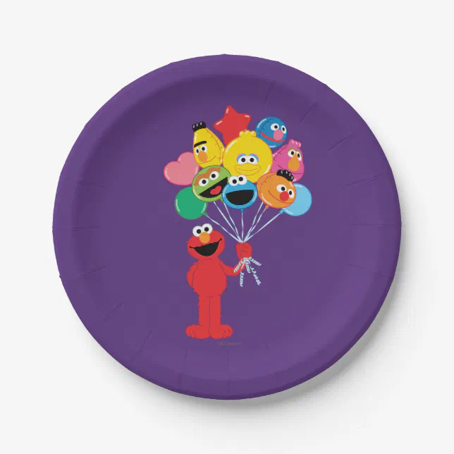 Elmo Balloons Paper Plates | Zazzle