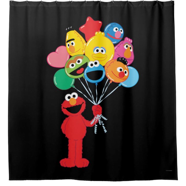 Elmo Balloons Shower Curtain (Front)