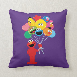 Elmo Balloons Throw Pillow