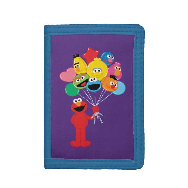 Elmo Balloons Tri-fold Wallet (Front Vertical)