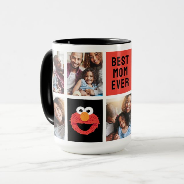 Elmo Big Face | Mom - Photo Collage Mug (Front Left)