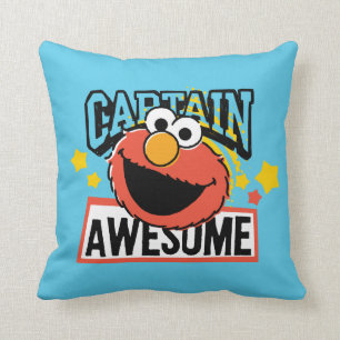 Elmo Captain Comic Throw Pillow