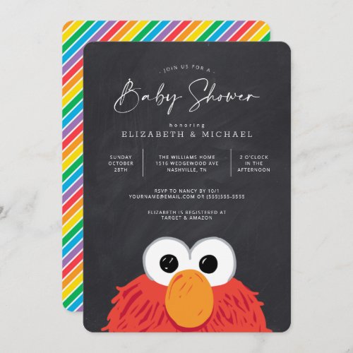 Elmo Chalkboard Baby Shower Invitation