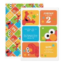 Elmo Color Block Birthday Party Invitation