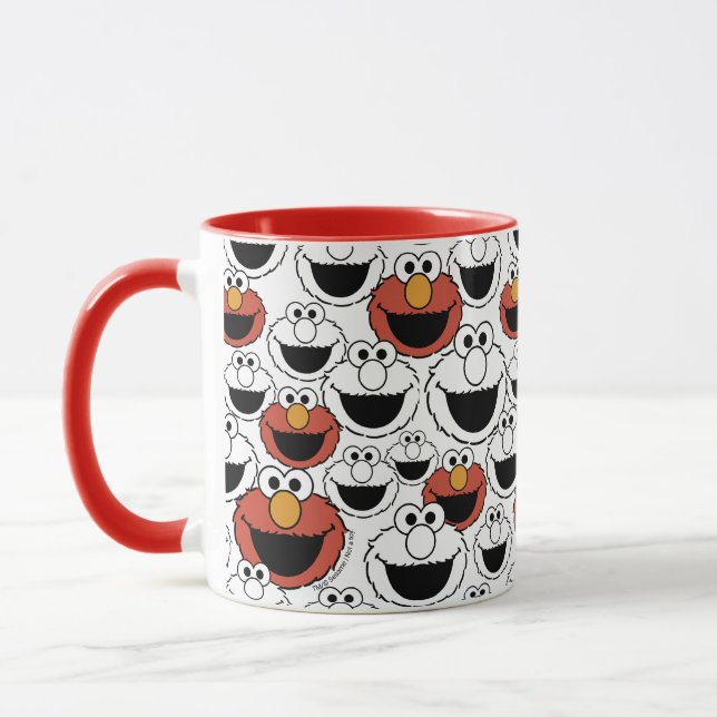 Elmo Color Pop Face Pattern Mug (Left)