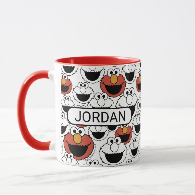 Elmo Color Pop Face Pattern Mug (Left)