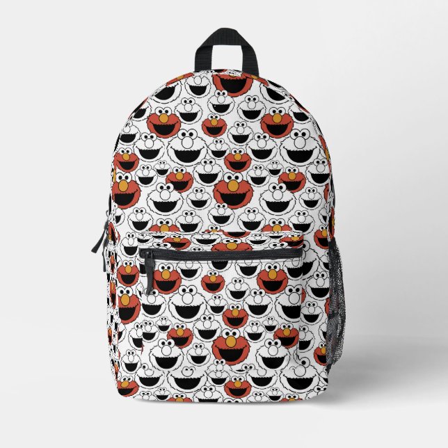 Elmo Color Pop Face Pattern Printed Backpack (Front)