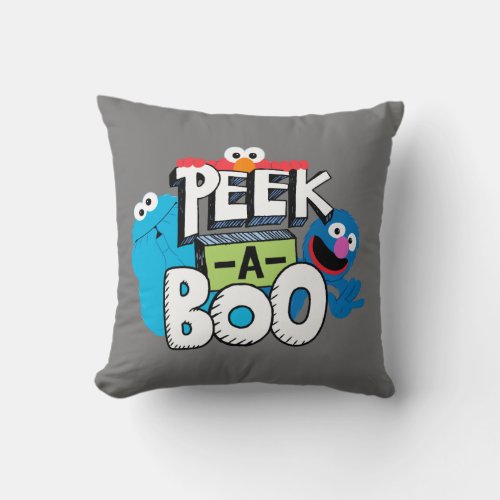 Elmo Cookie  Grover  Peek_a_Boo Throw Pillow