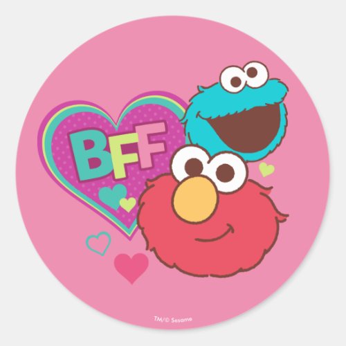 Elmo  Cookie Monster _ BFF Classic Round Sticker