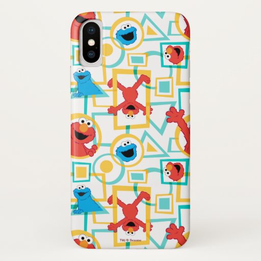 Elmo & Cookie Monster Fun Shapes Pattern iPhone X Case