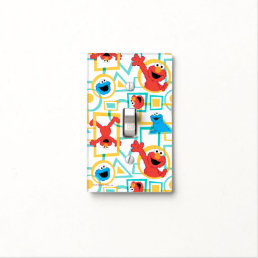 Elmo &amp; Cookie Monster Fun Shapes Pattern Light Switch Cover