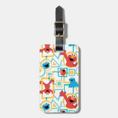 Elmo  Cookie Monster Fun Shapes Pattern Luggage Tag